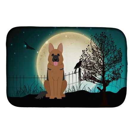 Carolines Treasures Halloween Scary German Shepherd Dish Drying Mat BB2257DDM